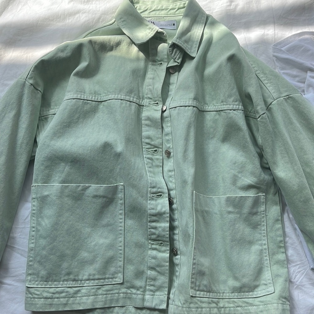 Zara green boxy shaket or light jacket